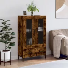   vidaXL füstös tölgy színű szerelt fa magasszekrény 69,5 x 31 x 115 cm