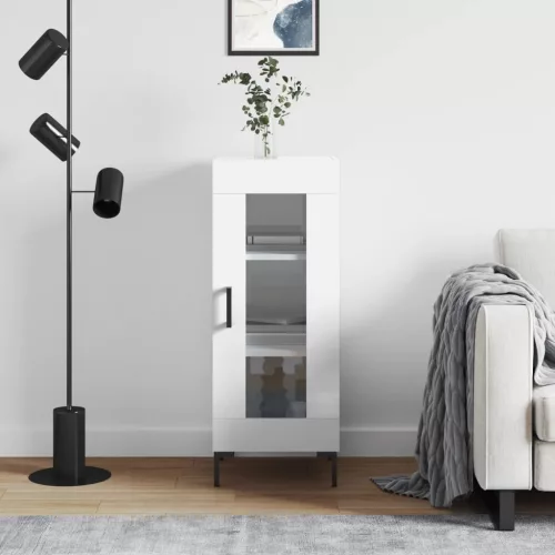 vidaXL magasfényű fehér szerelt fa tálalószekrény 34,5 x 34 x 90 cm