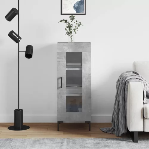 vidaXL betonszürke szerelt fa tálalószekrény 34,5 x 34 x 90 cm