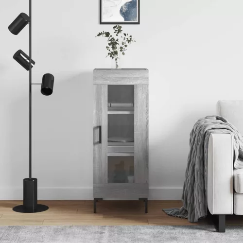 vidaXL szürke sonoma színű szerelt fa tálalószekrény 34,5 x 34 x 90 cm