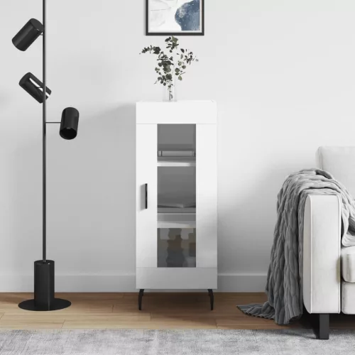 vidaXL magasfényű fehér szerelt fa tálalószekrény 34,5 x 34 x 90 cm