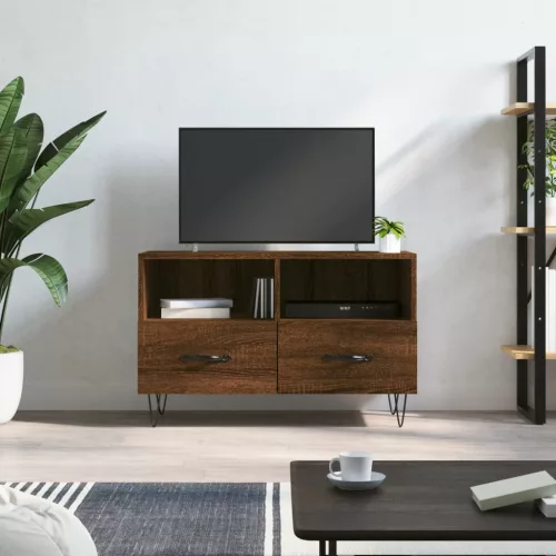 vidaXL barna tölgyszínű szerelt fa TV-szekrény 80 x 36 x 50 cm
