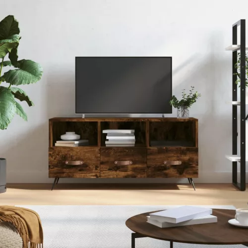 vidaXL füstös tölgy színű szerelt fa TV-szekrény 102 x 36 x 50 cm
