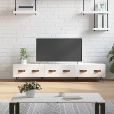   vidaXL fehér magasfényű szerelt fa TV-szekrény 150x36x30 cm