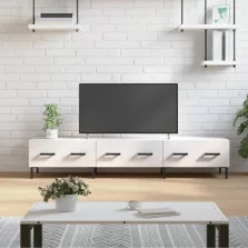   vidaXL fehér magasfényű szerelt fa TV-szekrény 150x36x30 cm