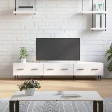   vidaXL fehér magasfényű szerelt fa TV-szekrény 150x36x30 cm