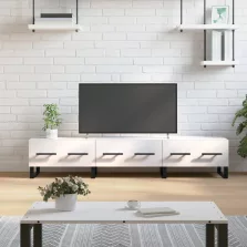   vidaXL fehér magasfényű szerelt fa TV-szekrény 150x36x30 cm