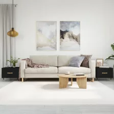   vidaXL 2 db fekete szerelt fa dohányzóasztal 50 x 50 x 40 cm