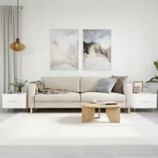   vidaXL 2 db magasfényű fehér szerelt fa dohányzóasztal 50 x 50 x 40 cm