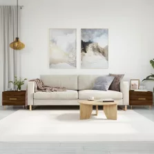   vidaXL 2 db barna tölgy szerelt fa dohányzóasztal 50 x 50 x 40 cm
