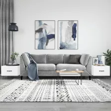   vidaXL 2 db fehér szerelt fa dohányzóasztal 50 x 50 x 40 cm