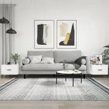   vidaXL 2 db magasfényű fehér szerelt fa dohányzóasztal 50 x 50 x 40 cm