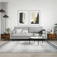   vidaXL 2 db füstös tölgy szerelt fa dohányzóasztal 50 x 50 x 40 cm