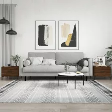   vidaXL 2 db barna tölgy szerelt fa dohányzóasztal 50 x 50 x 40 cm
