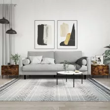   vidaXL 2 db füstös tölgy szerelt fa dohányzóasztal 50 x 50 x 40 cm