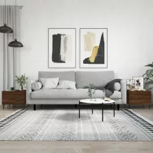   vidaXL 2 db barna tölgy szerelt fa dohányzóasztal 50 x 50 x 40 cm