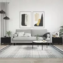   vidaXL 2 db fekete szerelt fa dohányzóasztal 50 x 50 x 40 cm