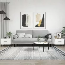   vidaXL 2 db magasfényű fehér szerelt fa dohányzóasztal 50 x 50 x 40 cm