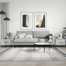   vidaXL 2 db betonszürke szerelt fa dohányzóasztal 50 x 50 x 40 cm