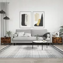   vidaXL 2 db füstös tölgy szerelt fa dohányzóasztal 50 x 50 x 40 cm