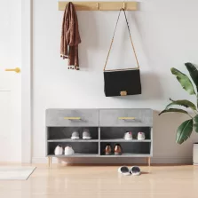 vidaXL betonszürke szerelt fa cipőpolc 102 x 35 x 55 cm