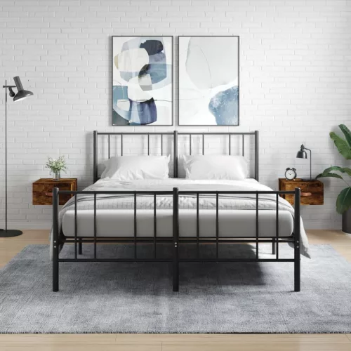 vidaXL 2 db füstös tölgy színű fali éjjeliszekrény 35 x 35 x 20 cm
