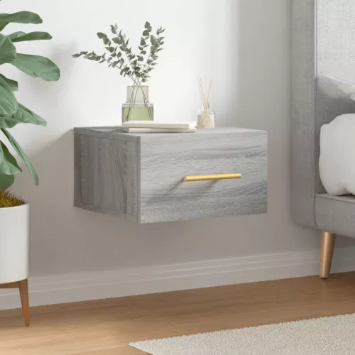 vidaXL szürke sonoma falra szerelhető éjjeliszekrény 35x35x20 cm