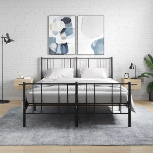 vidaXL 2 db sonoma tölgy falra szerelhető éjjeliszekrény 35x35x20 cm