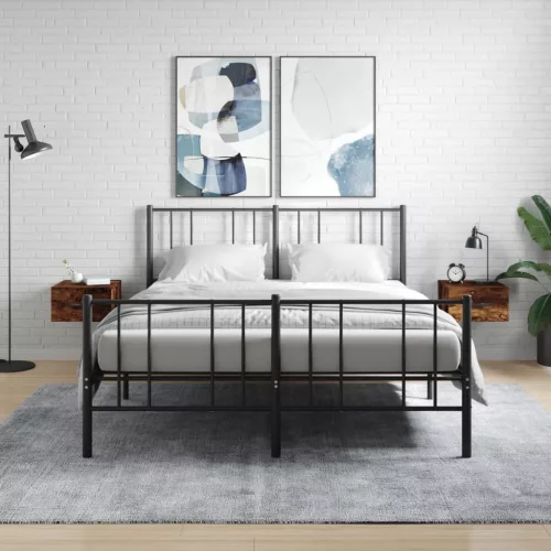 vidaXL 2 db füstös tölgy színű fali éjjeliszekrény 35 x 35 x 20 cm