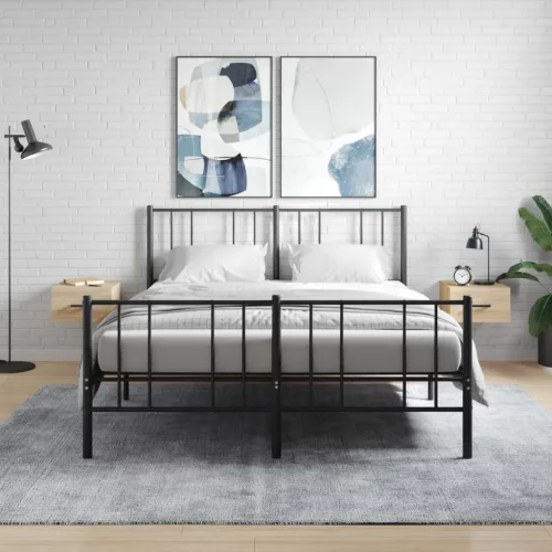 vidaXL 2 db sonoma tölgy falra szerelhető éjjeliszekrény 35x35x20 cm