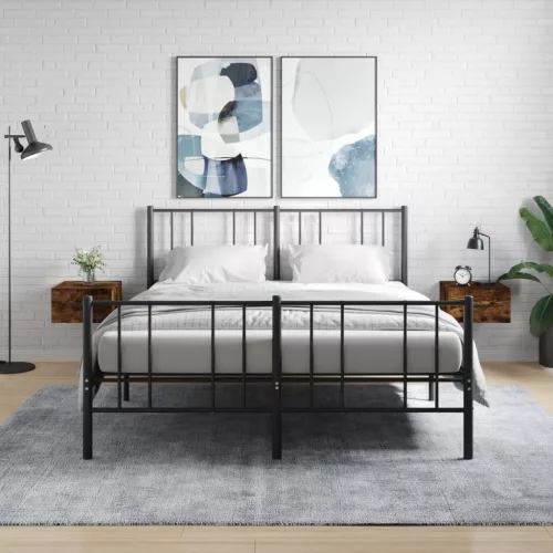 vidaXL 2 db füstös tölgy színű fali éjjeliszekrény 35 x 35 x 20 cm