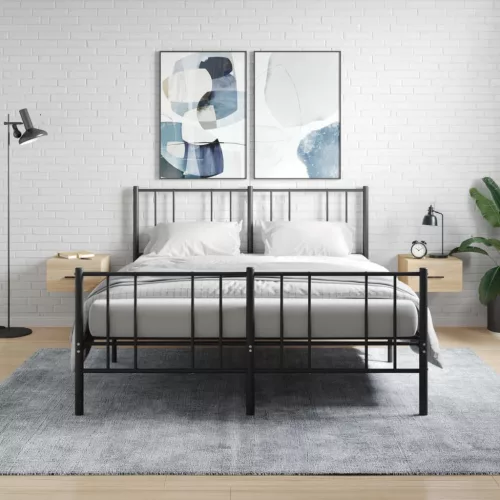 vidaXL 2 db sonoma tölgy falra szerelhető éjjeliszekrény 35x35x20 cm