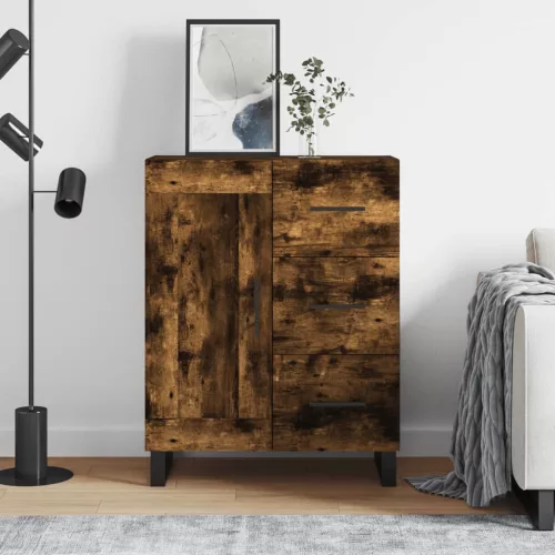 vidaXL füstös tölgy színű szerelt fa tálalószekrény 69,5 x 34 x 90 cm