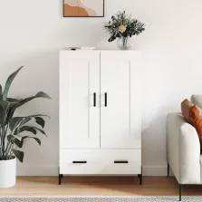   vidaXL magasfényű fehér szerelt fa magasszekrény 69,5 x 31 x 115 cm