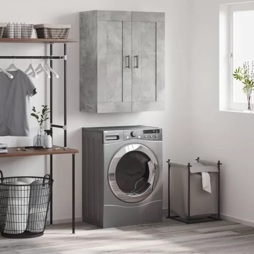 vidaXL betonszürke szerelt fa fali szekrény 69,5 x 34 x 90 cm