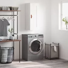   vidaXL magasfényű fehér szerelt fa fali szekrény 34,5x34x90 cm