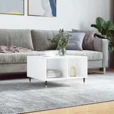   vidaXL magasfényű fehér szerelt fa dohányzóasztal 60 x 50 x 36,5 cm