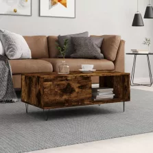   vidaXL füstös tölgy színű fatermék dohányzóasztal 90x50x36,5 cm