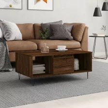   vidaXL barna tölgyszínű szerelt fa dohányzóasztal 90x50x36,5 cm