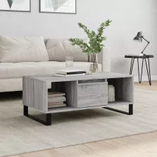   vidaXL szürke sonoma színű szerelt fa dohányzóasztal 90 x 50 x 36,5 cm