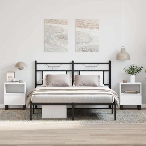 vidaXL 2 db fehér szerelt fa éjjeliszekrény 40 x 35 x 50 cm