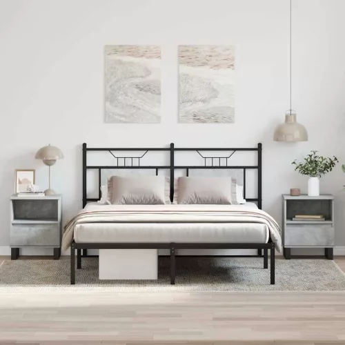 vidaXL 2 db betonszürke szerelt fa éjjeliszekrény 40 x 35 x 50 cm