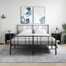   vidaXL 2 db fekete szerelt fa éjjeliszekrény 40 x 35 x 50 cm