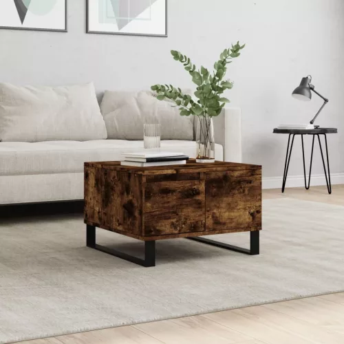 vidaXL füstös tölgy színű fatermék dohányzóasztal 55x55x36,5 cm