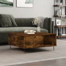   vidaXL füstös tölgy színű fatermék dohányzóasztal 80x80x36,5 cm