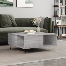   vidaXL szürke sonoma színű szerelt fa dohányzóasztal 80 x 80 x 36,5 cm