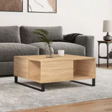   vidaXL sonoma tölgy színű szerelt fa dohányzóasztal 80x80x36,5 cm