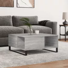   vidaXL szürke sonoma színű szerelt fa dohányzóasztal 80 x 80 x 36,5 cm