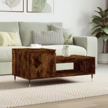   vidaXL füstös tölgy színű fatermék dohányzóasztal 100 x 50 x 45 cm