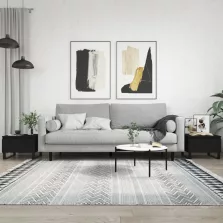   vidaXL 2 db fekete szerelt fa dohányzóasztal 50 x 46 x 35 cm